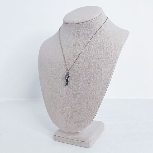 Couple Hugging Necklace Silver Romantic Gift Valentine's Day Anniversary - Picture 3 of 4